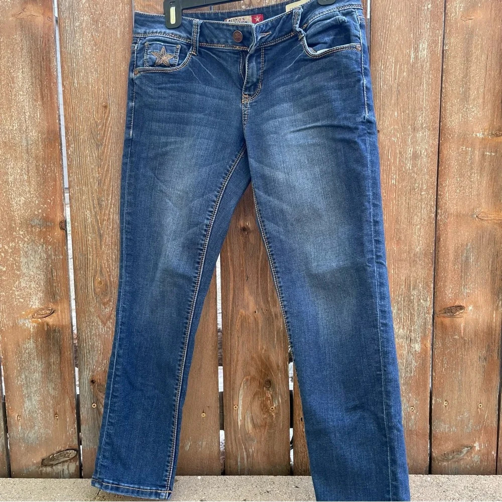 PEOPLES LIBERATION Women’s Blue Cropped Capri Jeans Denim Size 8